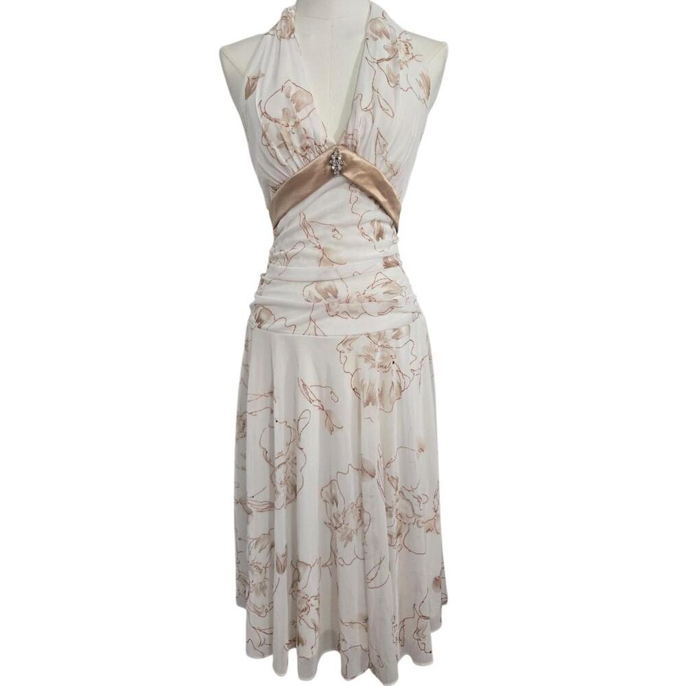 Beautiful y2k ivory floral halter